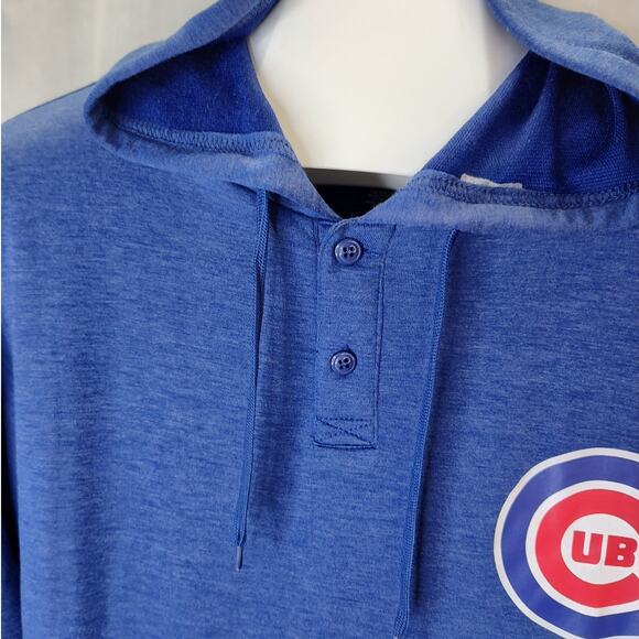 MLB True Fan Chicago Cubs Hooded Henley w/ Pocket, Small, NWT - Picture 4 of 9